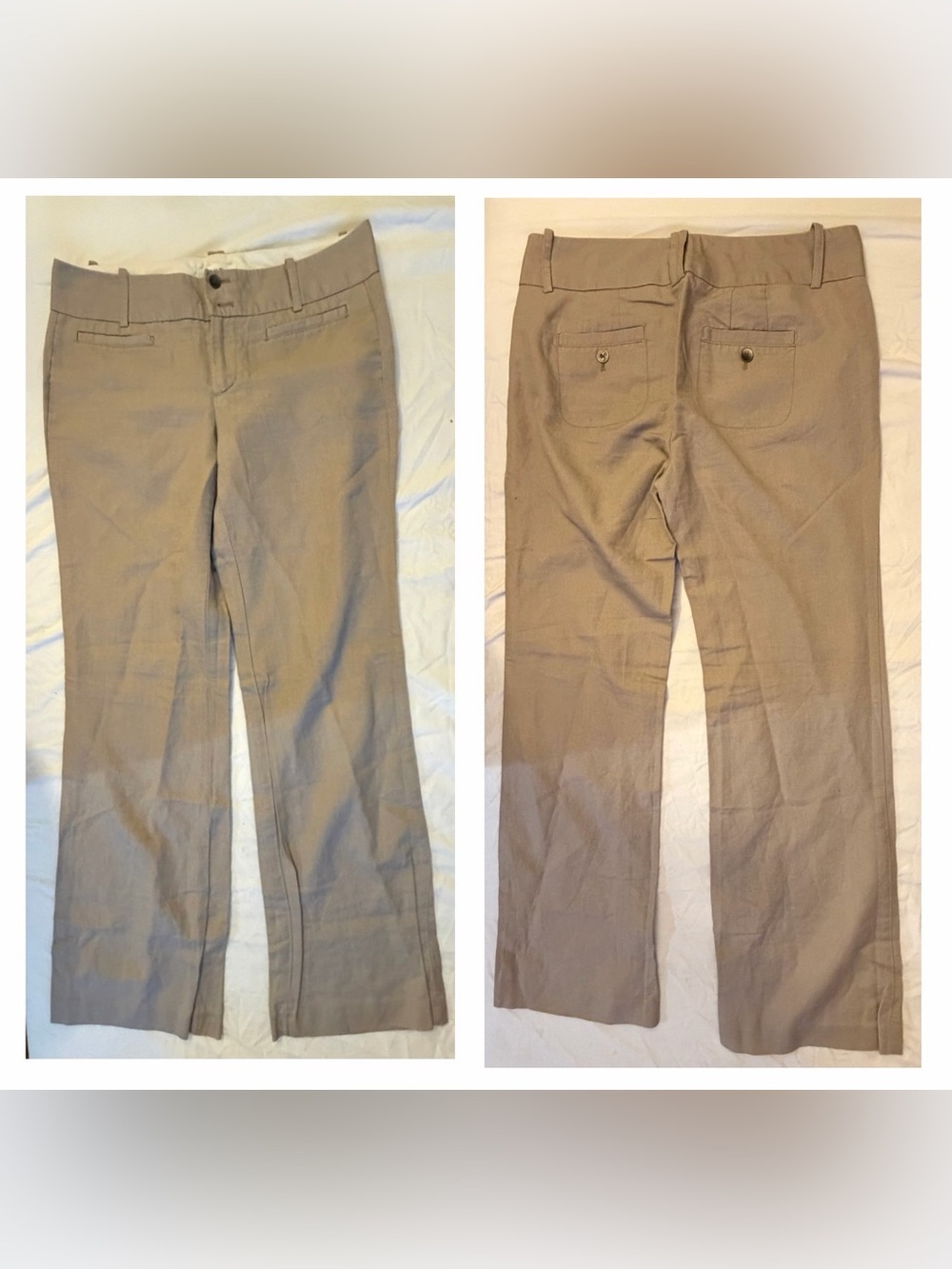 Calvin Klein tan/khaki light beige linen trousers pants size 4